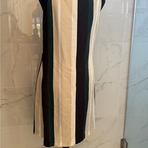Ann Taylor Black, Green, and Cream Mini Dress